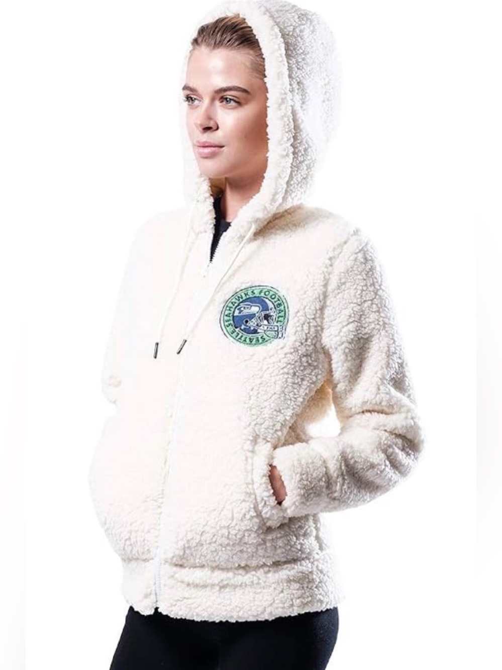 NFL Apparel Seattle Seahawks Women’s Sherpa Full-Zip Embroidered S Jacket Cozy